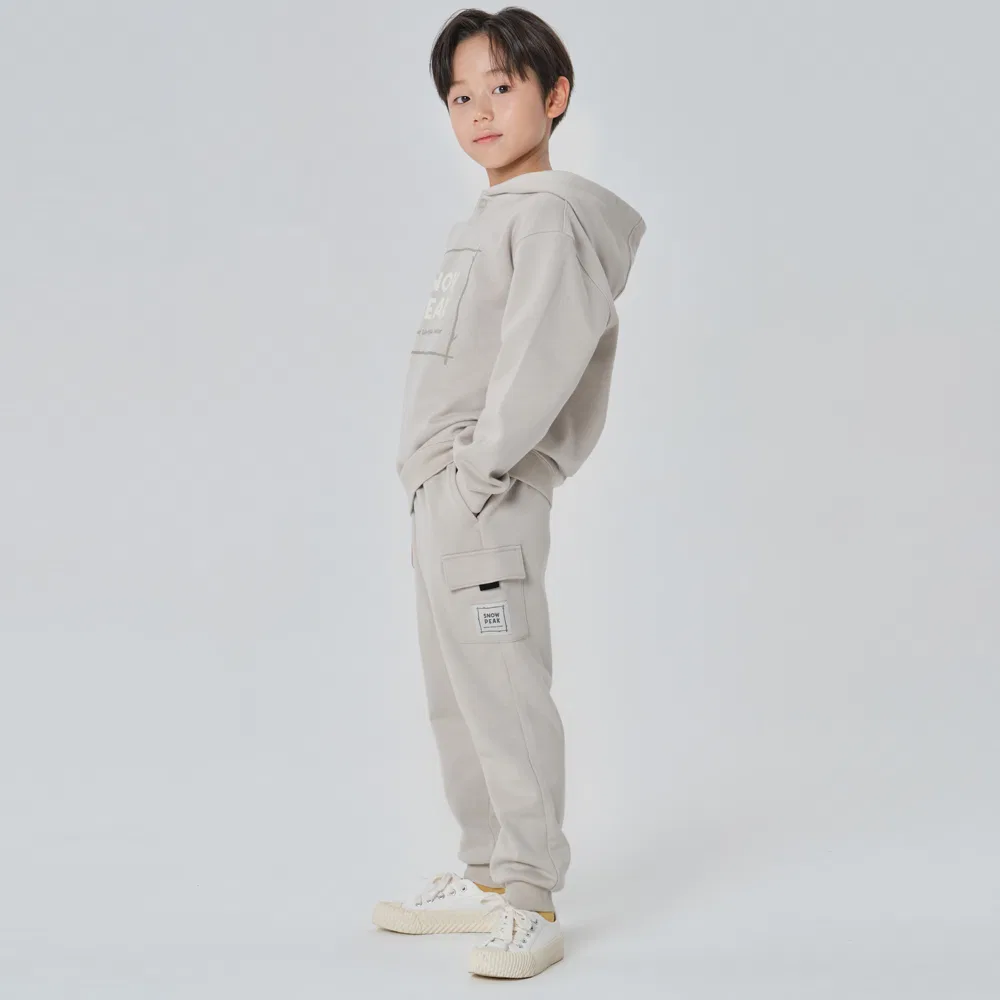 Детская флисовая худи Land Kids, светло-бежевая, от Snowpeak Apparel Kids — фото 2