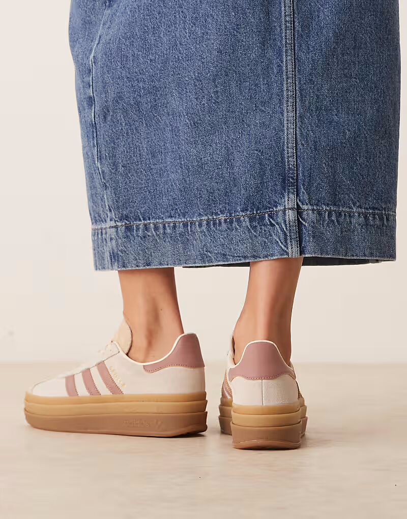 Кроссовки Adidas Originals Gazelle Bold в кремовом и теплом глиняном цвете — фото 3
