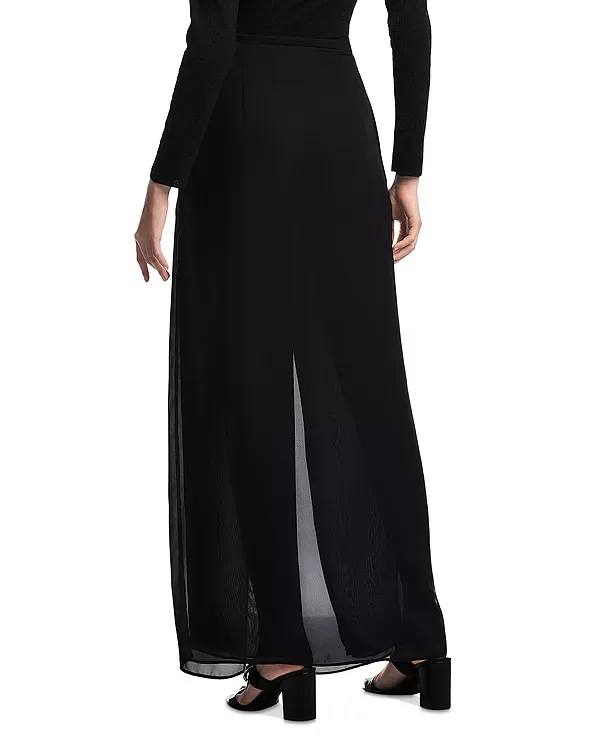 Многослойные брюки из техно-жоржета Emporio Armani, Black — фото 3