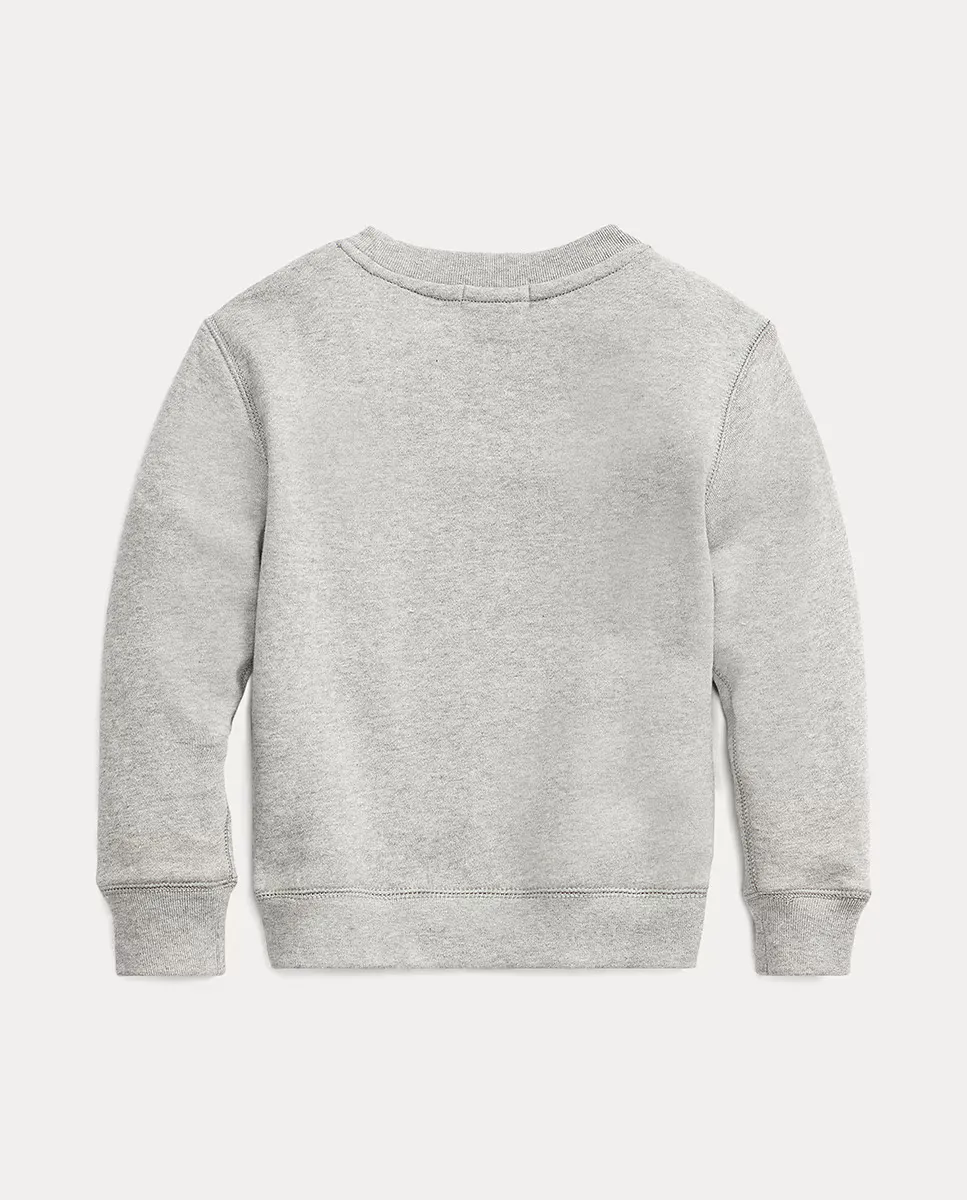 Толстовка с круглым вырезом для мальчика с вышитой лошадью Polo Ralph Lauren, светло-серый — фото 2