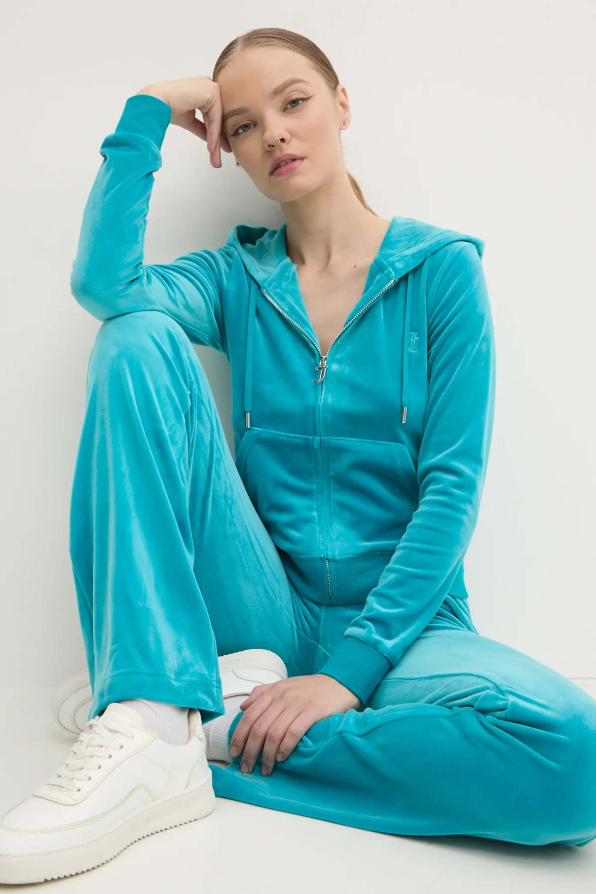 

ROBERTSON CLASS бархатный свитшот Juicy Couture, бирюзовый