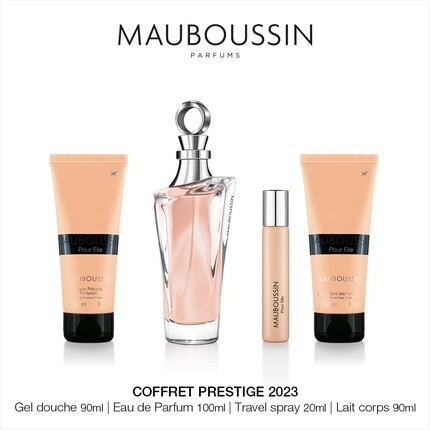 Prestige 2023 Pour Elle Eau De Parfum 100 мл гель для душа 90 мл лосьон для тела 90 мл и спрей для путешествий 20 мл, Mauboussin — фото 2