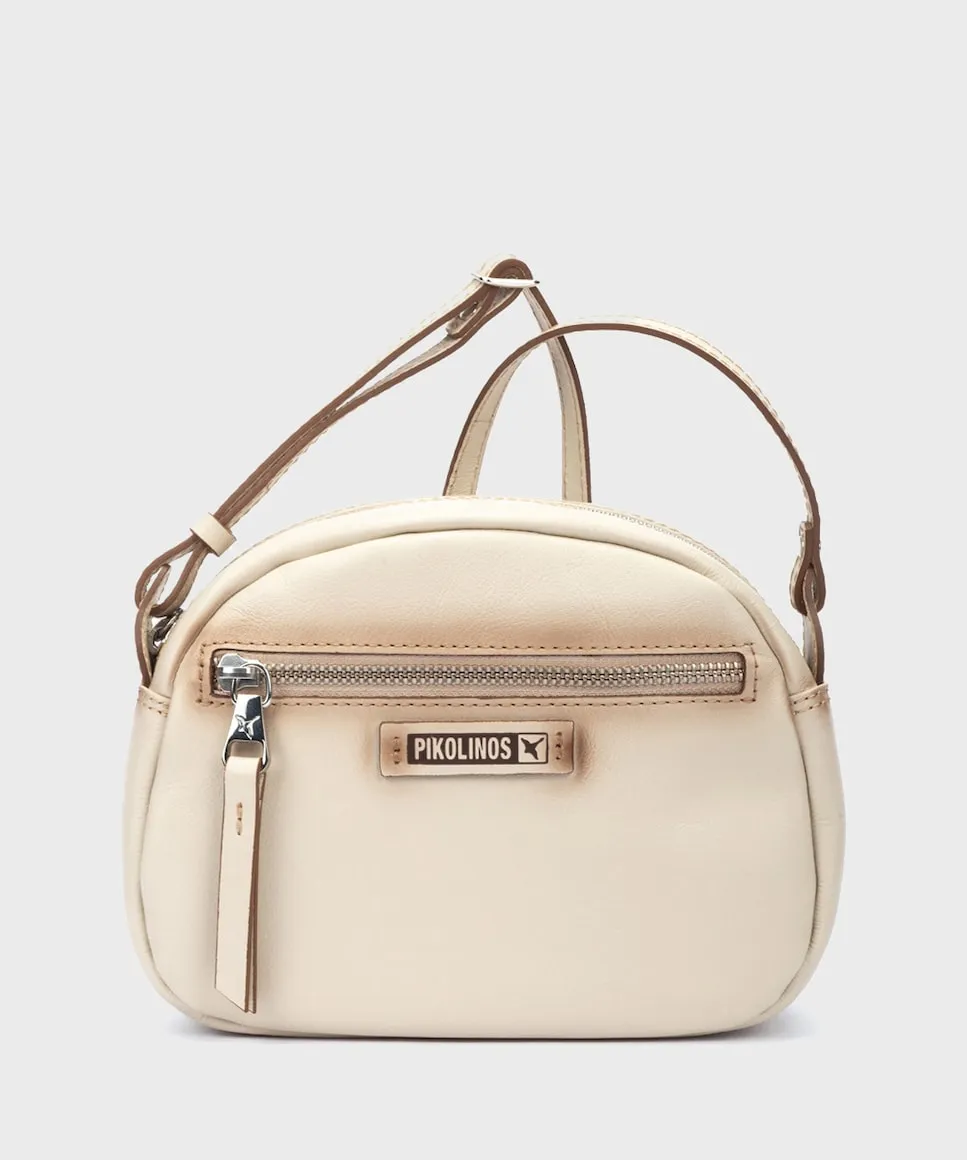 

Женская кожаная сумка-бандо с застежкой-молнией Pikolinos, кремовый