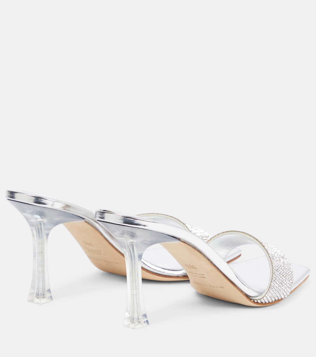 Мюли из ПВХ с отделкой из кожи и декоративными элементами Magda Butrym, Silver Strap — фото 3
