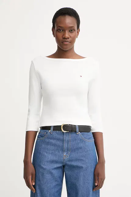 Лонгслив из мягкого хлопка Tommy Hilfiger, белый