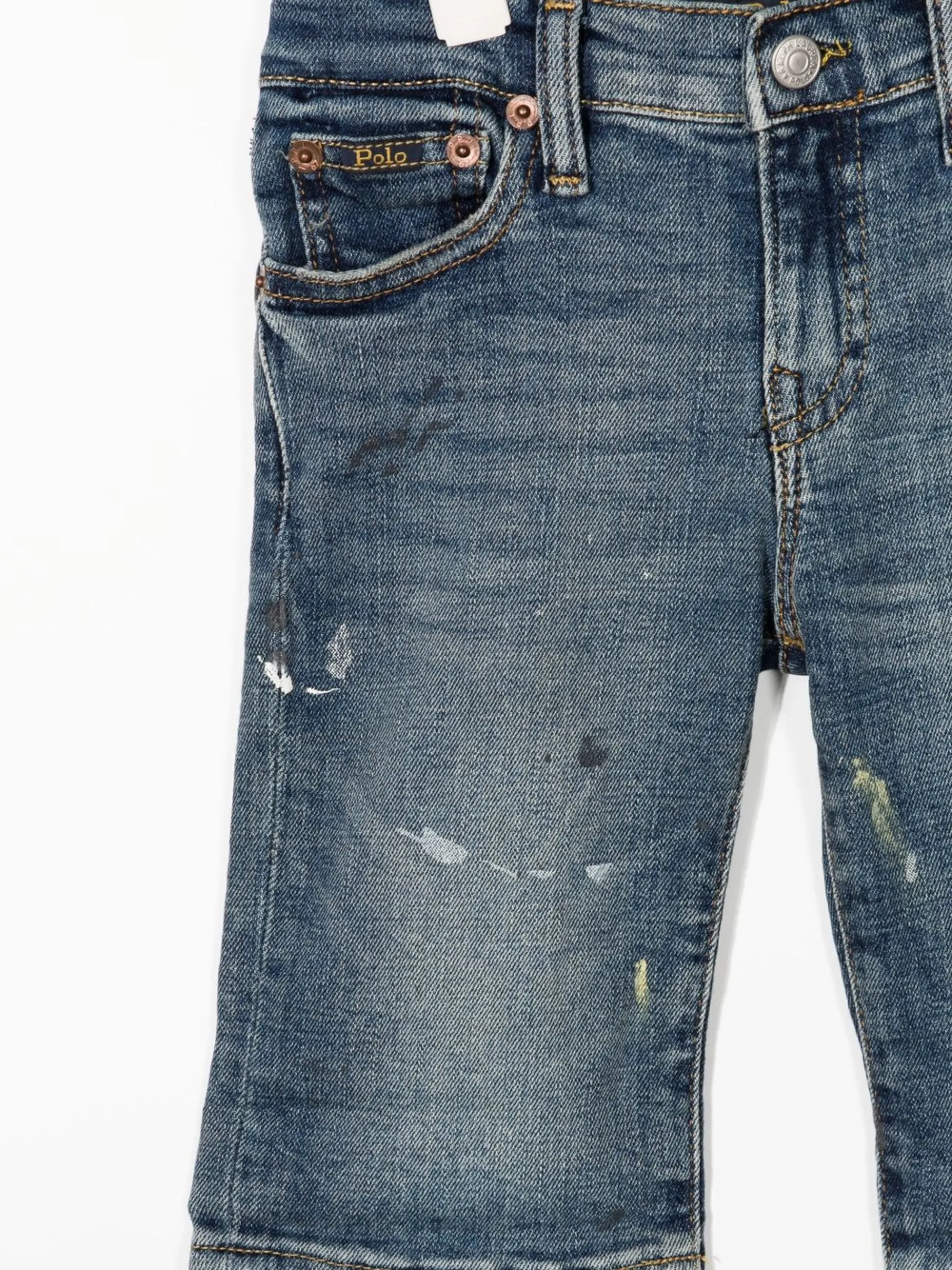 Джинсовые шорты с принтом Polo Ralph Lauren Kids, синий — фото 3