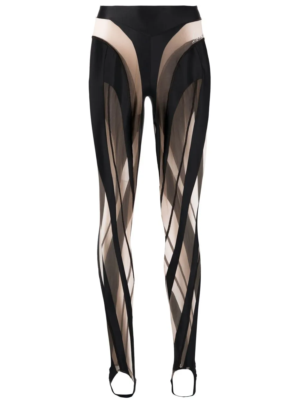 

Полупрозрачные леггинсы Mugler, черный