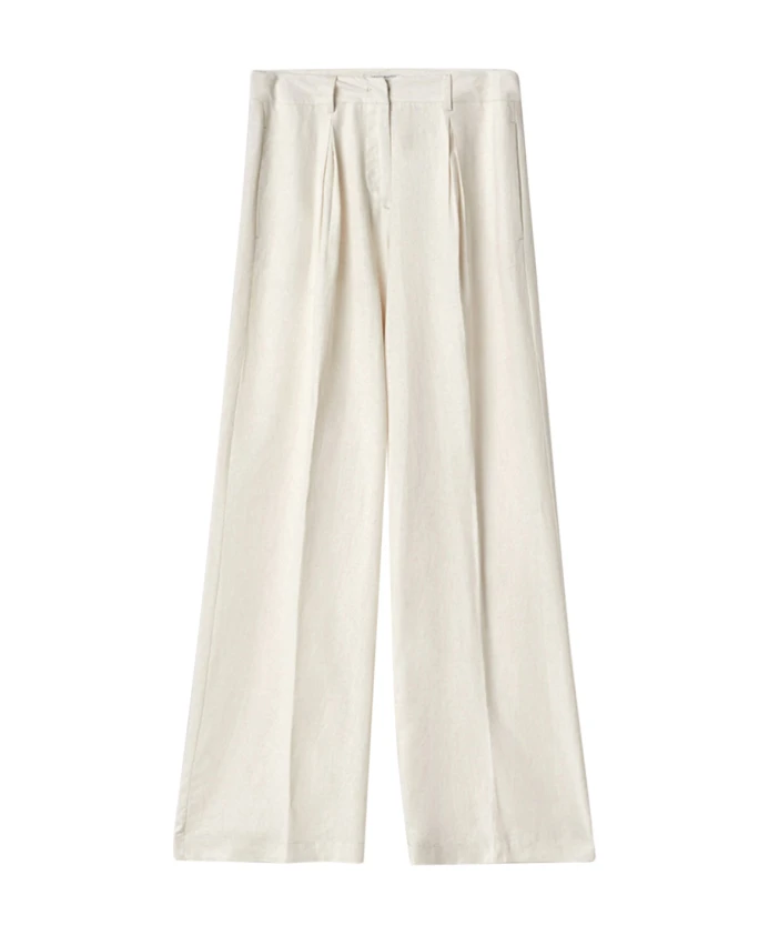 

Брюки-Палаццо из льна цвета слоновой кости Hinnominate, бежевый