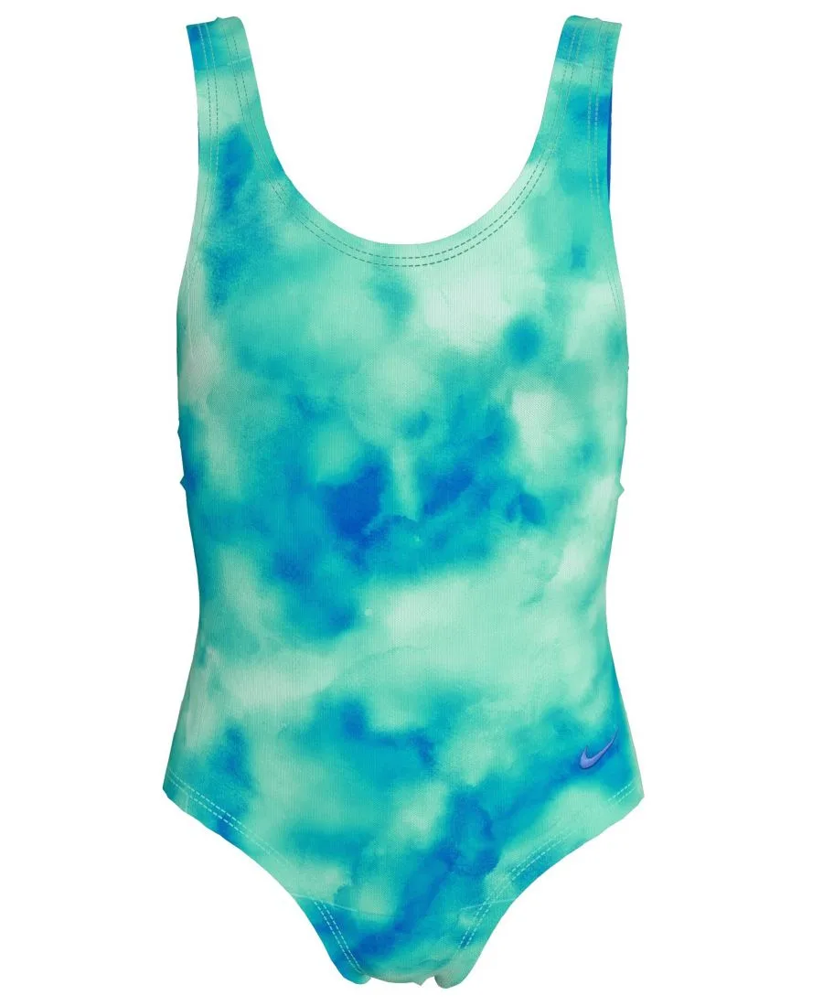 Слитный купальник Aquatic Awe с U-образной спинкой для девочек 7-16 лет Nike, aqua
