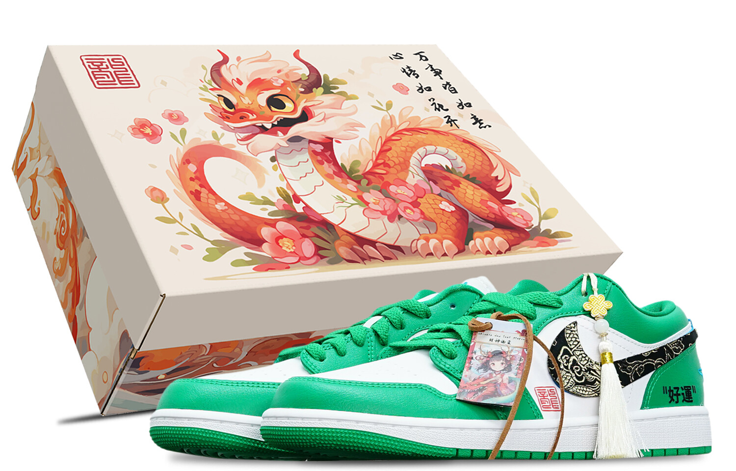 

Кроссовки Air Jordan 1 Vintage Basketball Shoes Women's Low-Top White/Green