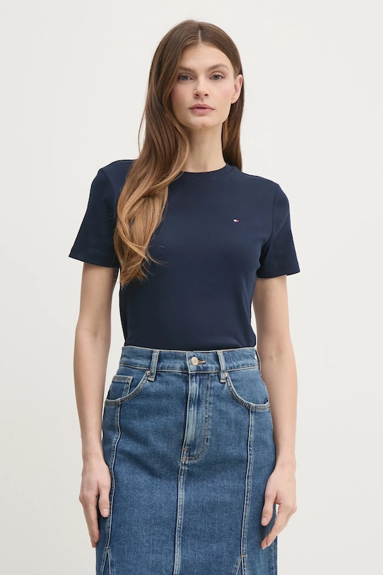 

Хлопковая футболка Tommy Hilfiger, темно-синий