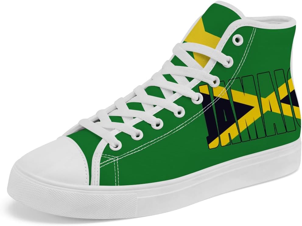 

Кеды на высокой подошве с флагом Ямайки, высокие кроссовки с флагом Ямайки для женщин и мужчин Chebing, желтый