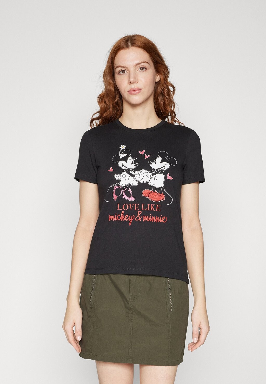 

Футболка с принтом ONLMICKEY LIFE VALENTINE TOP ONLY, цвет black print/love like