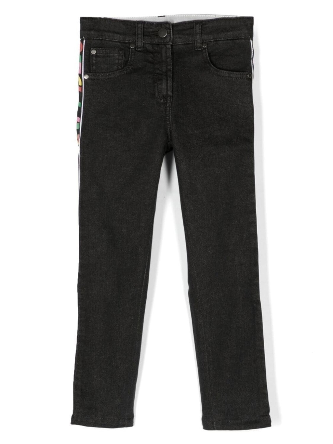 

Stella McCartney Kids брюки прямого кроя с логотипом, черный