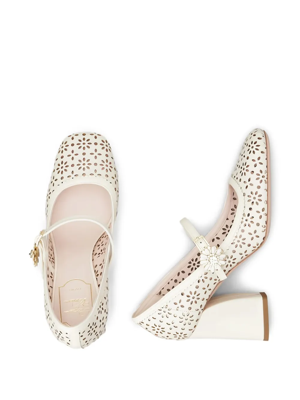 Туфли Très Vivier на блочном каблуке с цветочным принтом 85 мм Roger Vivier — фото 4