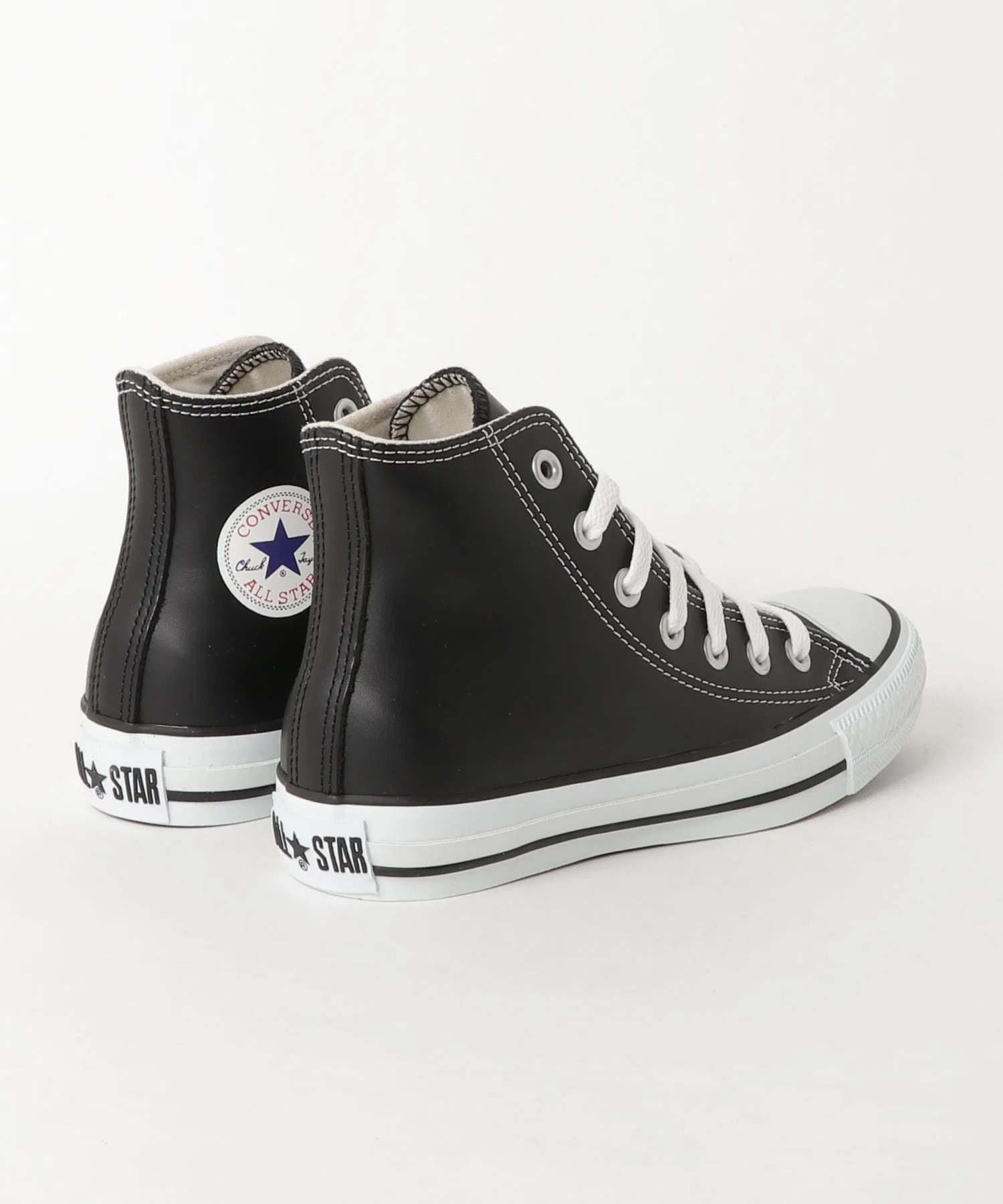 Унисекс кожаные высокие кеды Converse LEA ALL STAR HI чёрные — фото 3