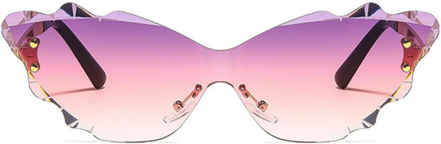 

Willochra Популярные дизайнерские безободковые металлические женские солнцезащитные очки «кошачий глаз» Модные милые очки для активного отдыха и путешествий Солнцезащитные очки UV400, C6