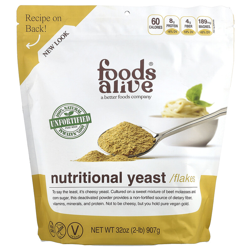 

Foods Alive, пищевые дрожжи в хлопьях, необогащенные, 907 г (2 фунта)