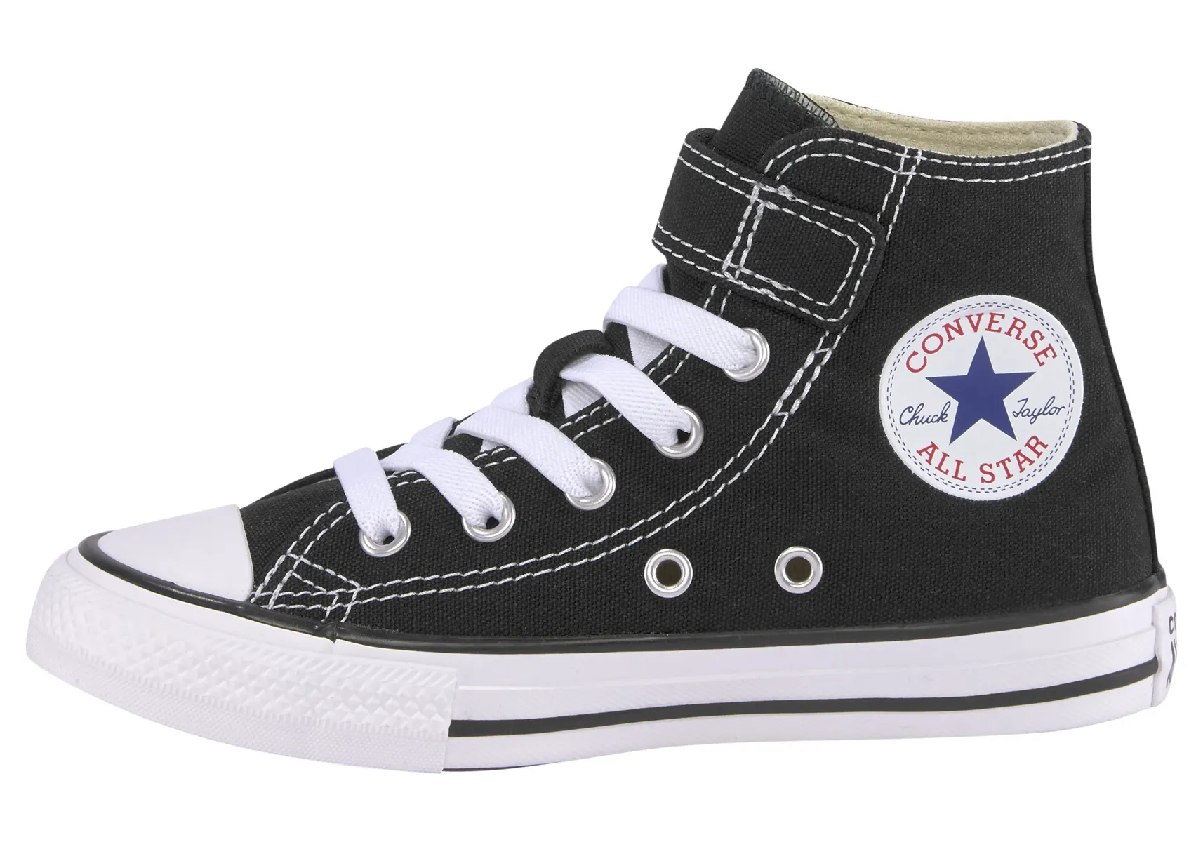 Кроссовки Converse "CHUCK TAYLOR ALL STAR 1V EASY-ON Hi" с застежкой-липучкой детские, черный — фото 3