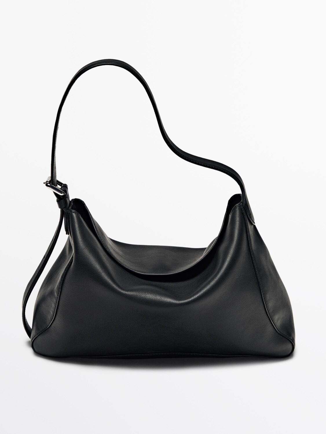

Сумка из кожи наппа Massimo Dutti, черный