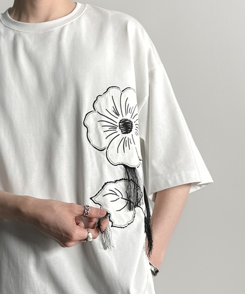 

Футболка с аппликацией в виде цветочного узора Classical Origin, кремовый