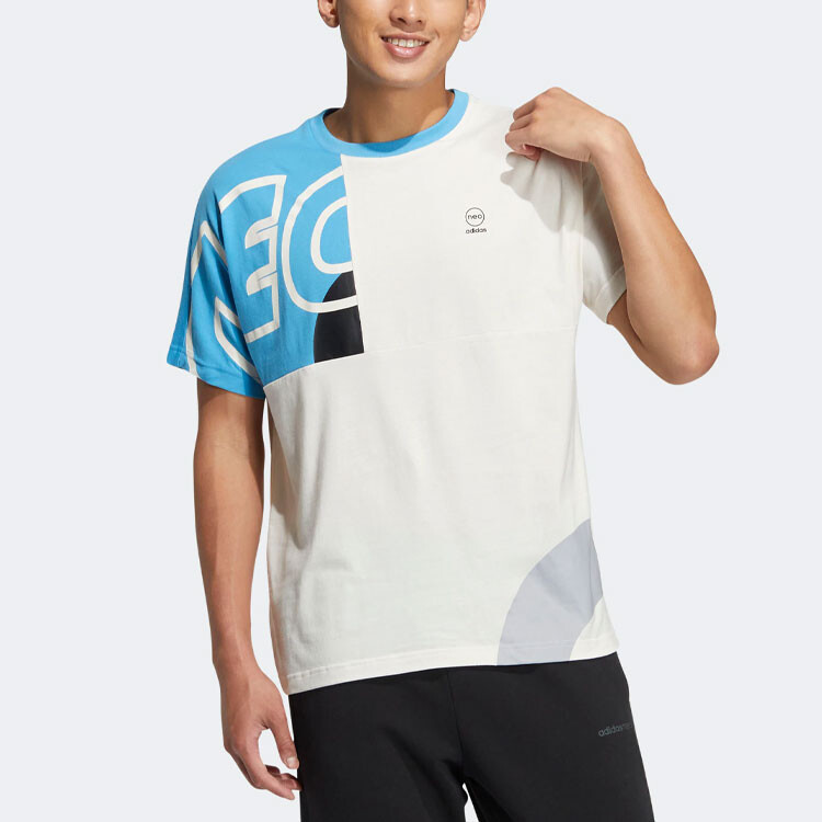 Футболка мужская синяя/белая Adidas Neo, синий — фото 2