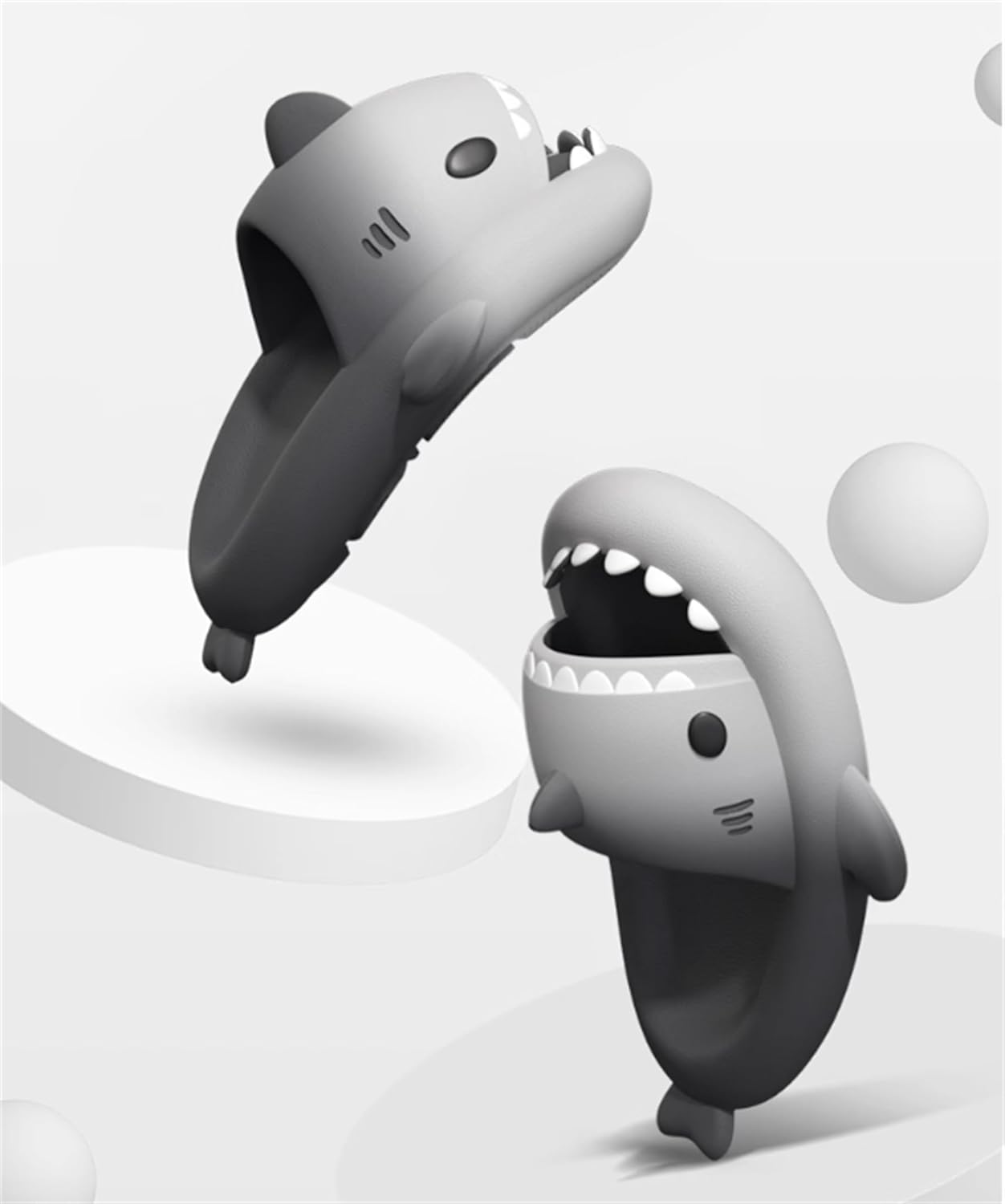 Шлепанцы Shark Cloud, милые мультяшные тапочки с акулами для дома и улицы, для женщин и мужчин, сандалии с открытым носком для душа и для пар Ythspnze, черный — фото 3
