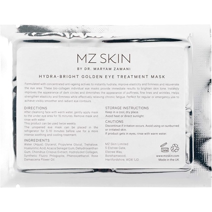 MZ SKIN Hydra-Bright Golden Eye Treatment Маска для кожи вокруг глаз с гиалуроновой кислотой и коллагеном, замедляющая старение и увлажняющая Mz Skin By Maryam Zamani Md — фото 3
