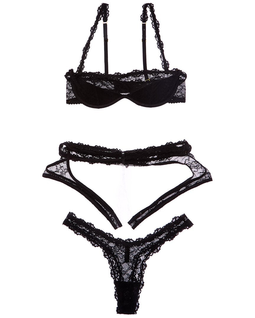 

Комплект нижнего белья House of Desire Yvone из 3 предметов, черный