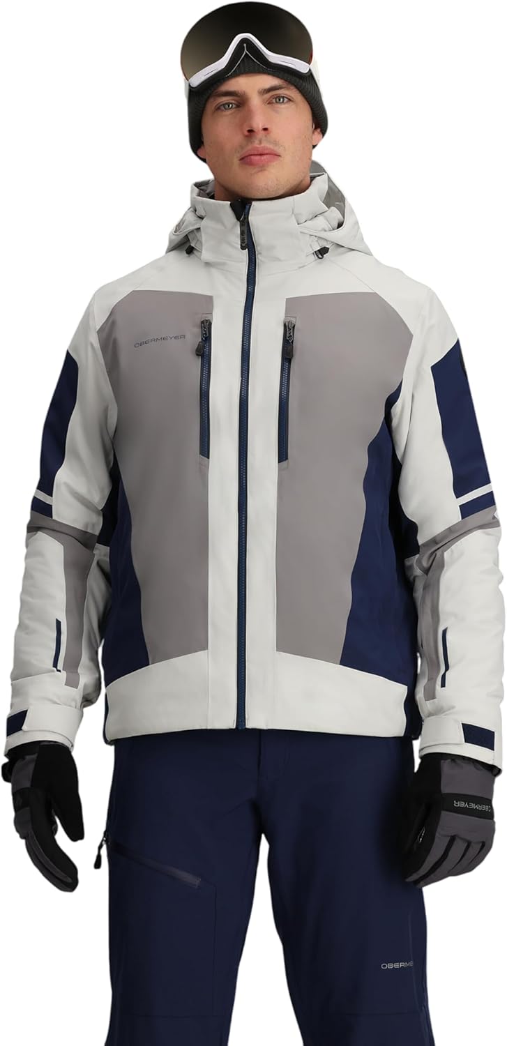 

Мужская горнолыжная куртка Obermeyer Charger, водонепроницаемая, дышащая, растягивающаяся в двух направлениях куртка толщиной 30 мм, цвет Primaloft Black ECO, Ivory Mercury