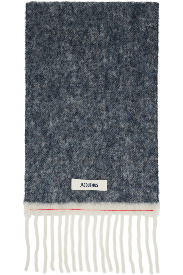 

Jacquemus Темно-Синий шарф "Карро"