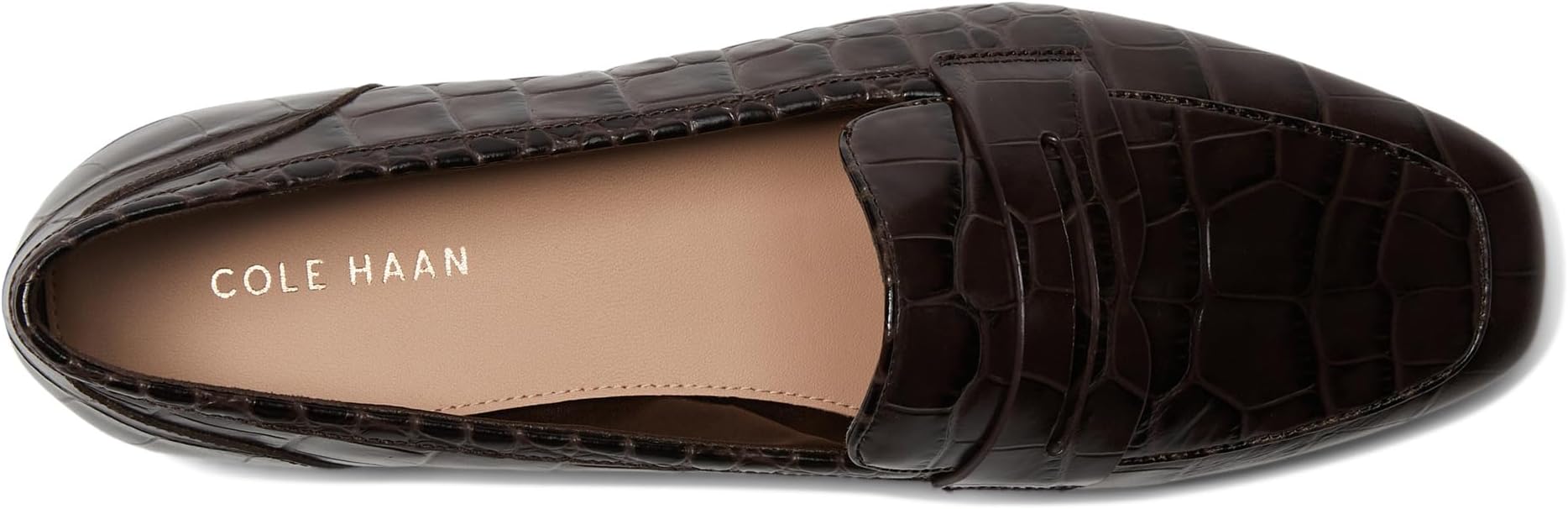 Лоферы Cole Haan Tarese Soft Loafers, цвет Dark Chocolate Croc Print Leather — фото 2