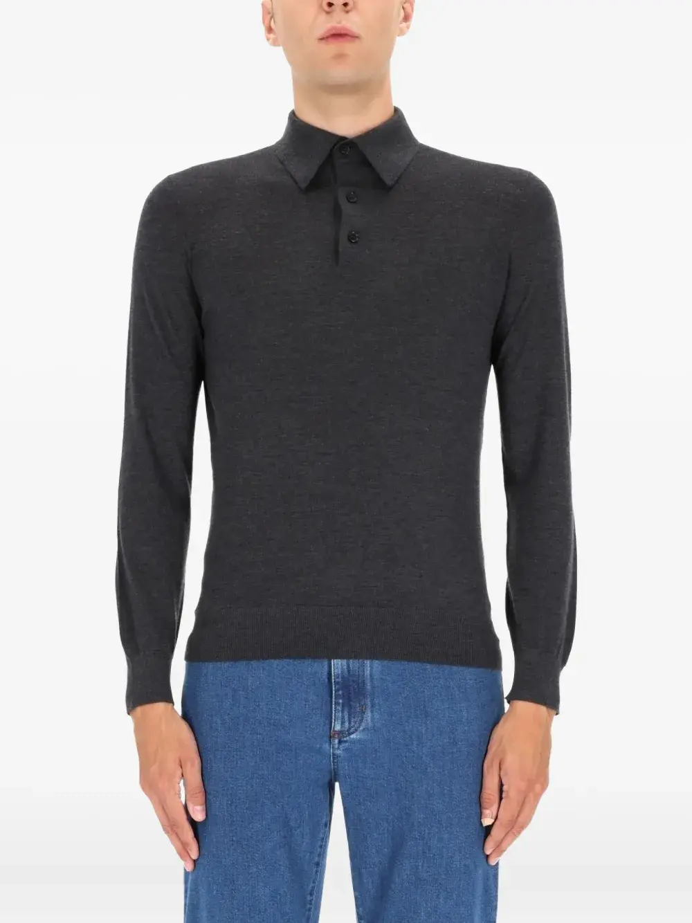 

Поло с длинными рукавами Zegna, серый