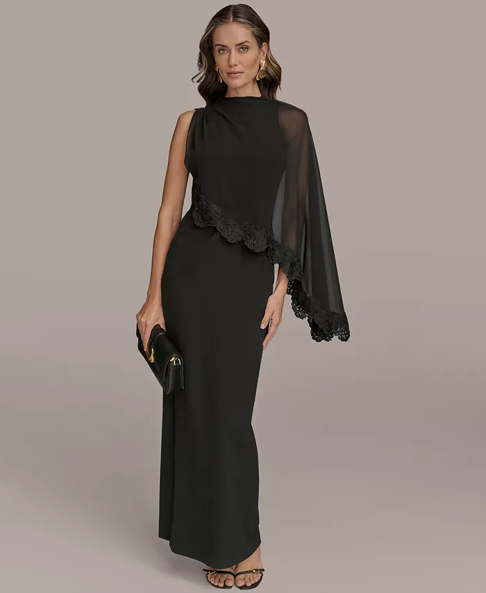 

Женское платье с шифоновыми накидками Donna Karan New York, черный