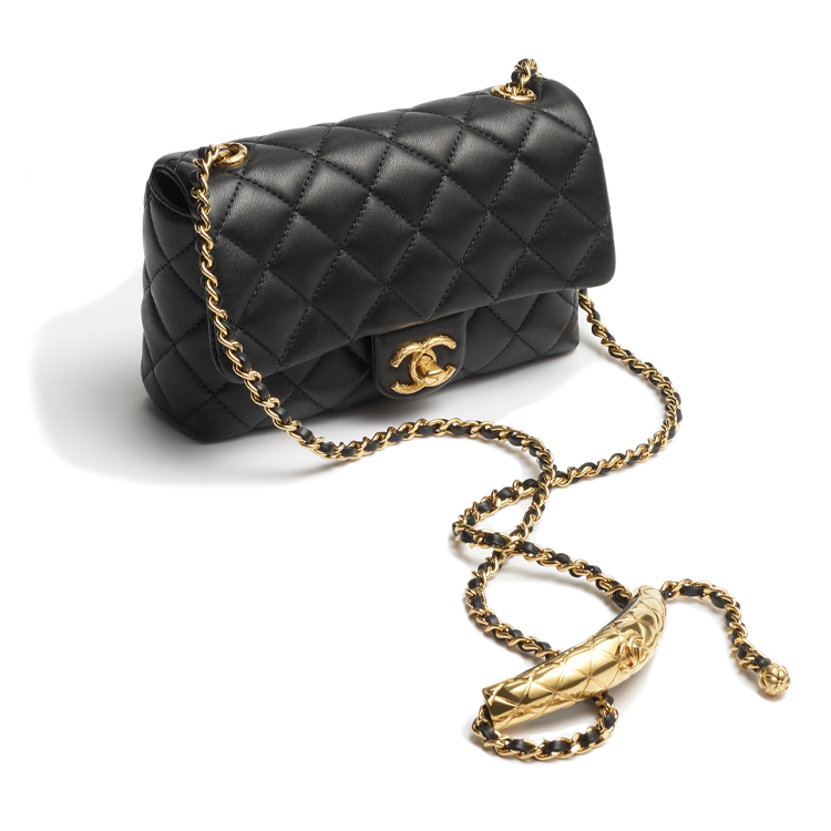 CHANEL Барсетка из ягненка мини женская черная — фото 2