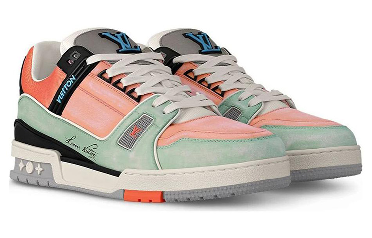 Кроссовки Low Top для скейтбординга Унисекс Розовые Зеленые Черные LOUIS VUITTON — фото 3