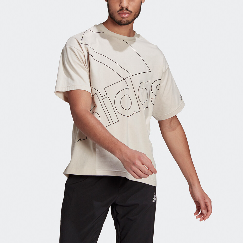 Футболка мужская Off White Adidas, кремовый — фото 3