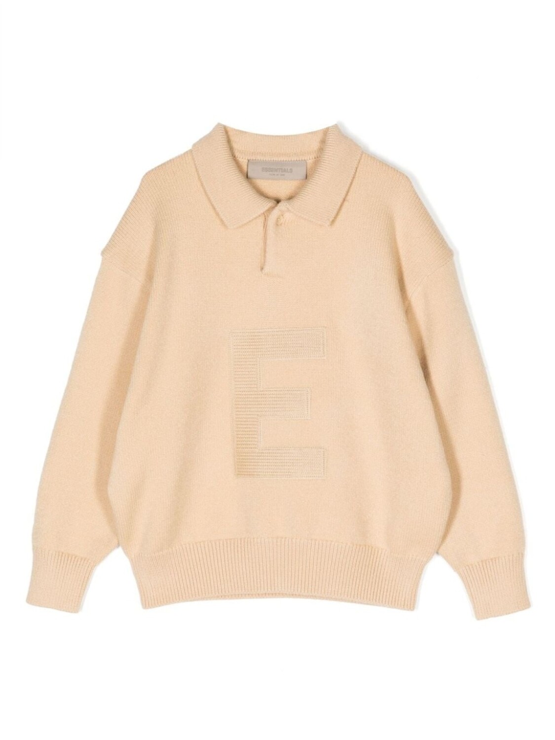 

FEAR OF GOD ESSENTIALS KIDS трикотажная рубашка поло с нашивкой-логотипом, коричневый