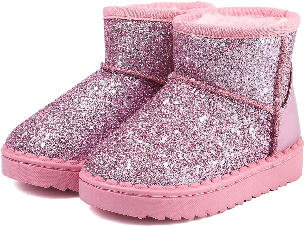 

Детские зимние ботинки для девочек, теплые босоножки с зайчиком, блестящие водонепроницаемые зимние ботинки для улицы (для малышей/маленьких детей) Blue Line, D.Pink