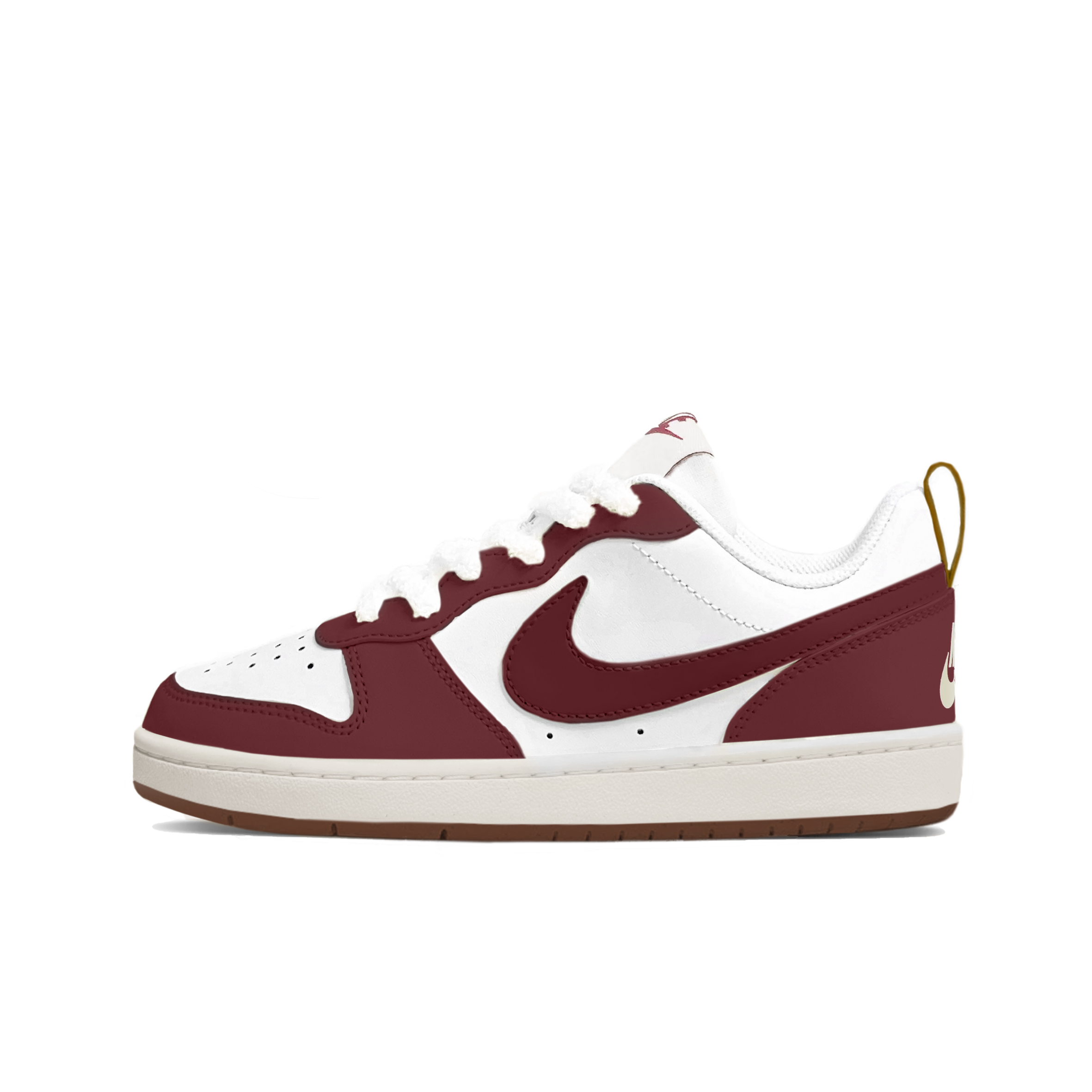 

Nike Court Borough Blush White нескользящие износостойкие низкие детские скейтбординг кроссовки Burgundy для подростков