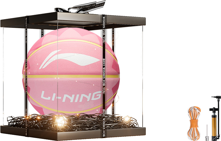 

LINING Резиновый баскетбольный мяч pink yellow размер 7 тренировочный unisex