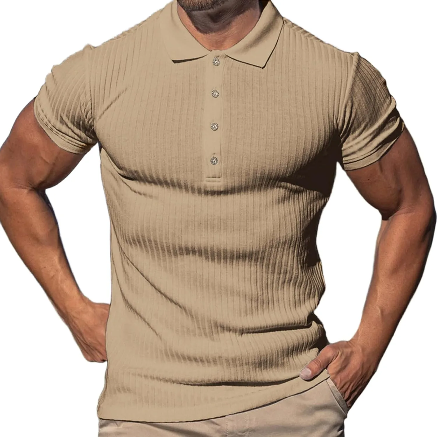 

Мужская поло с коротким рукавом, Slim Fit, текстурированная
