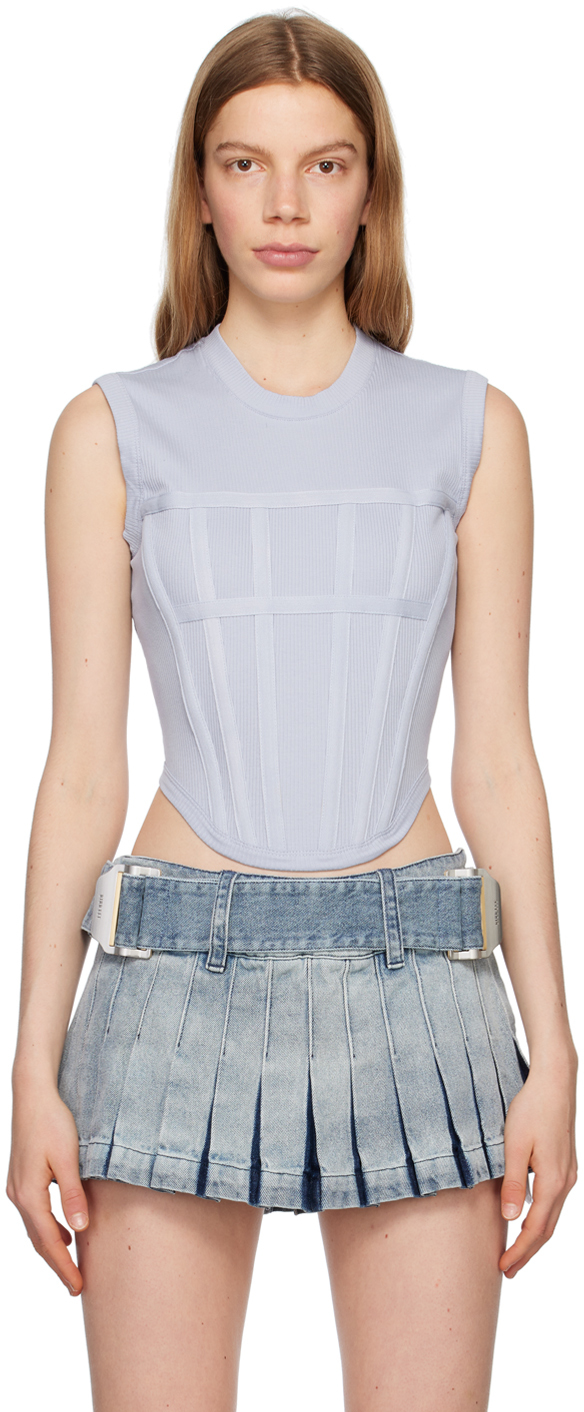

Синяя майка-корсет Dion Lee