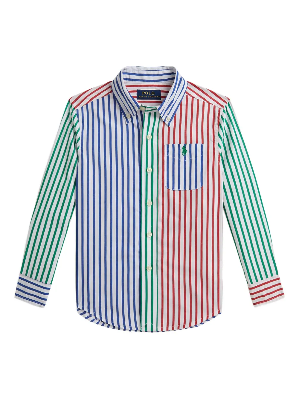 

Поплиновая рубашка в полоску Polo Ralph Lauren Kids, белый