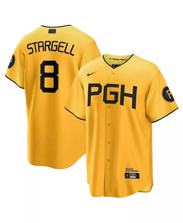 

Мужская реплика игровой футболки Willie Stargell в золотом цвете Pittsburgh Pirates из коллекции City Connect 2023 Nike