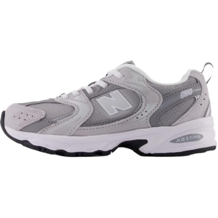 

New Balance NB 530 устойчивые к истиранию низкие детские повседневные кроссовки gray white для детей 3-7 лет