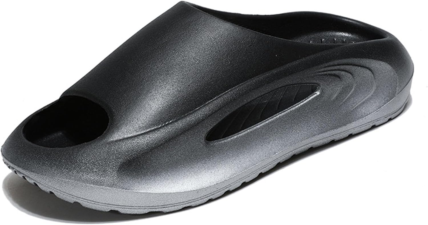 

LNERIP Унисекс Шлепацы, супер мягкие, противоскользящие, с подушечками, для женщин и мужчин, с толстой подошвой, летние шлепанцы на платформе, повседневные пляжные сандалии, серый
