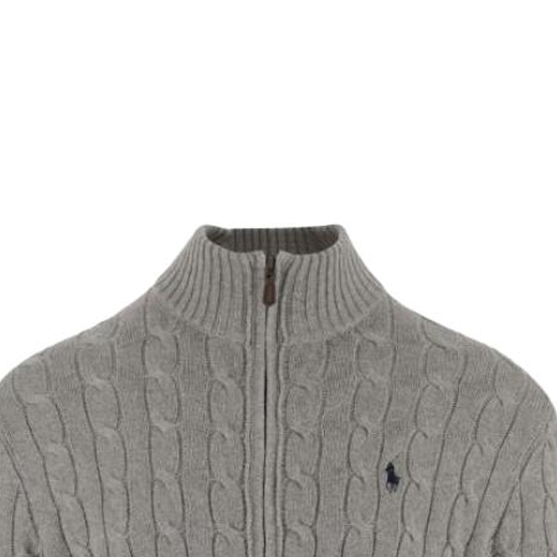 

Кардиган с косичкой на молнии Polo Ralph Lauren, серый