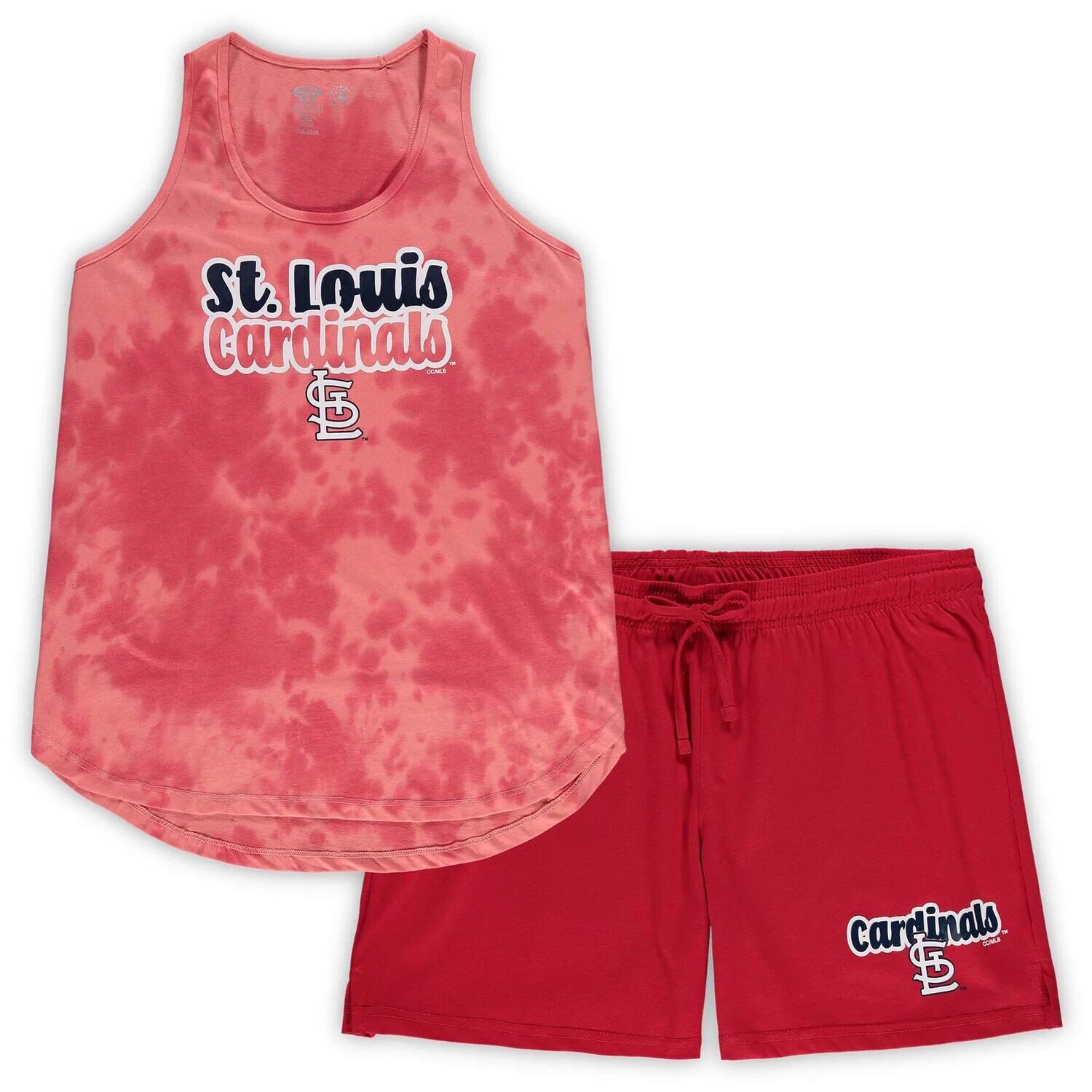 

Женский спортивный красный St. Louis Cardinals Concepts, комплект для сна с майкой Cloud и шортами больших размеров