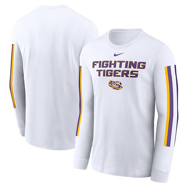 

Мужская белая футболка с длинным рукавом lsu tigers local spirit slogan Nike